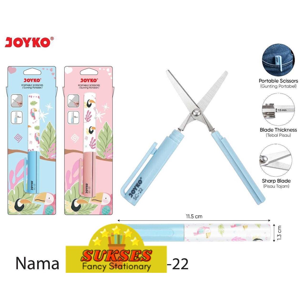 

Gunting Lipat Pen Joyko SC-22 Portable Scissors Fancy