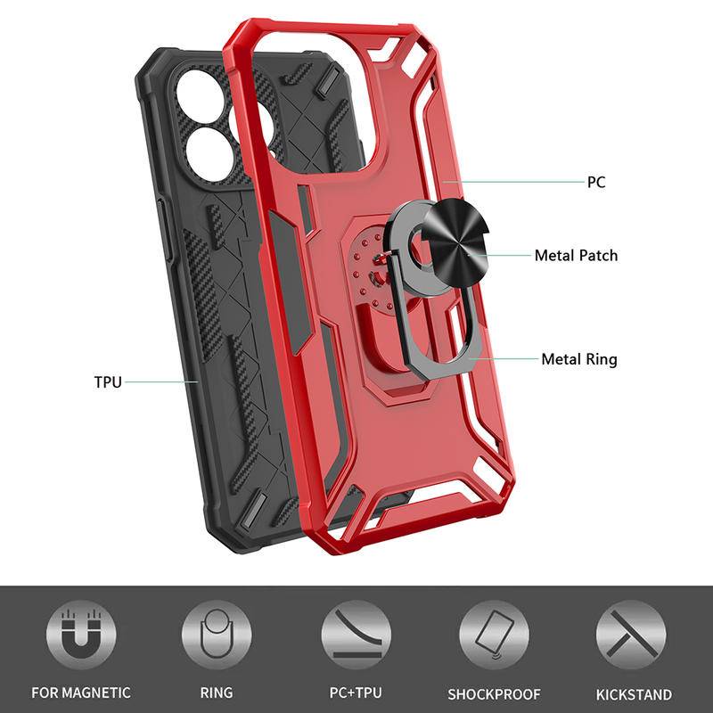 Casing Armor Shockproof Untuk Redmi K30S K50 Ultra Kamera Perlindungan 360ring Stand Phone Hard Bracket PC Cover Untuk Xiaomi Mi 13 12 12T 11 11T 10 10i 10T Pro Lite