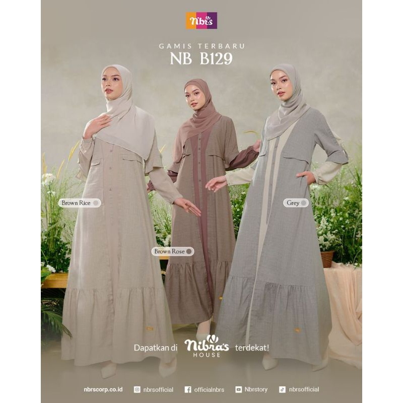 Gamis Wanita Dewasa Syari Motif Garis NB B129