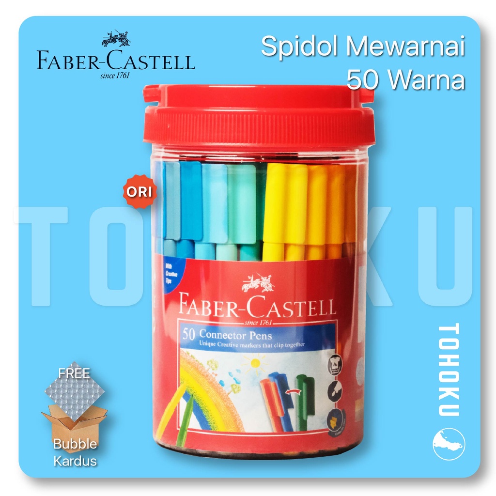 50 Warna Faber-Castell Connector Pen Kemasan Toples