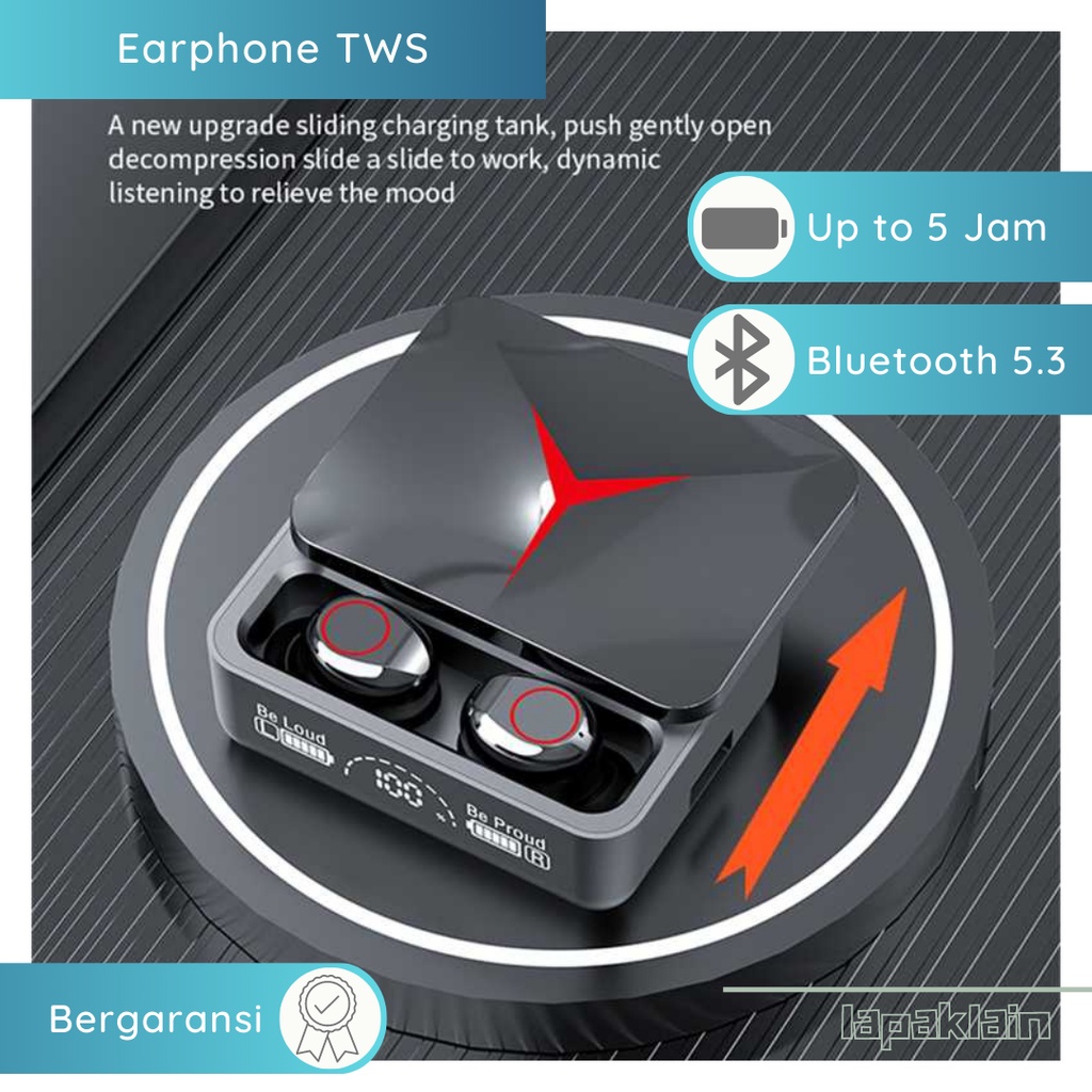 TWS Earphone Bluetooth 5.3 HIFI LED Type C 1200mAh - VAORLO M90Pro