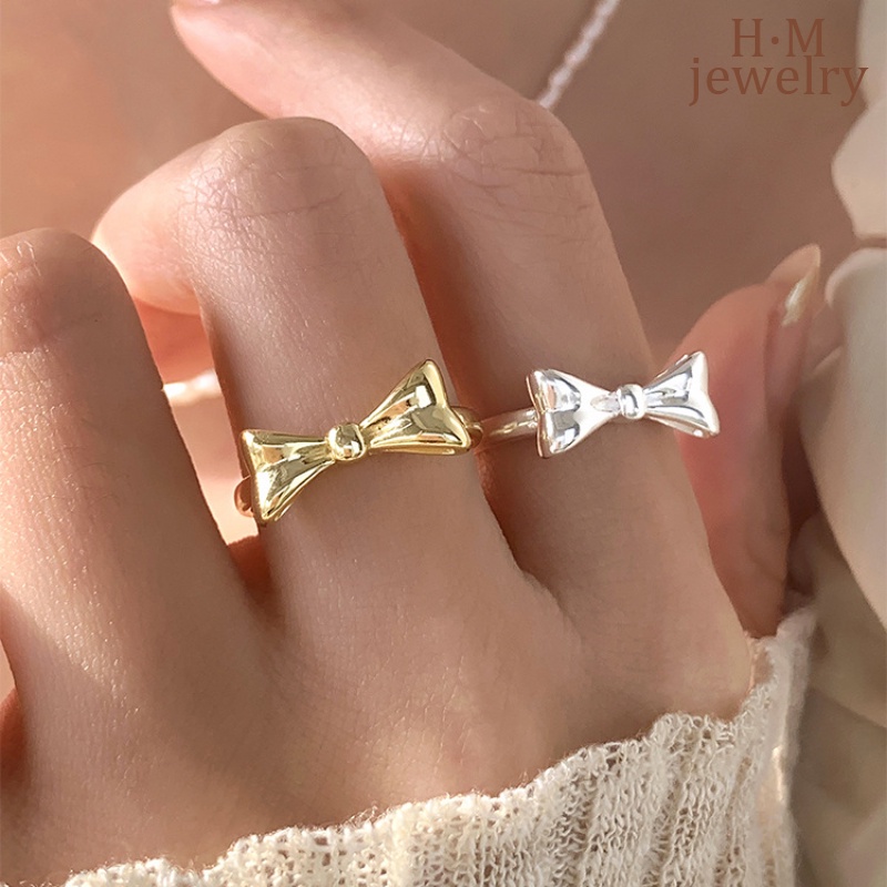 Cincin Ikatan Simpul Minimalis Temperamen Kecil Lucu Manis Pembukaan Baru Ornamen