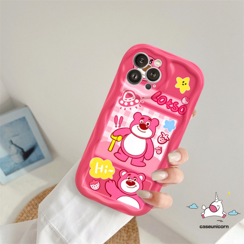 Case Manyo Beruang Strawberry Lucu Untuk Infinix Hot 30i 8 9 10Lite Note12 G96 Smart 6Plus 6 7 5 Hot 10 12 11 30 20 8 9 Main Kartun Toy Story Alien Tpu Lembut 3D Wavy Curved Edge Cover