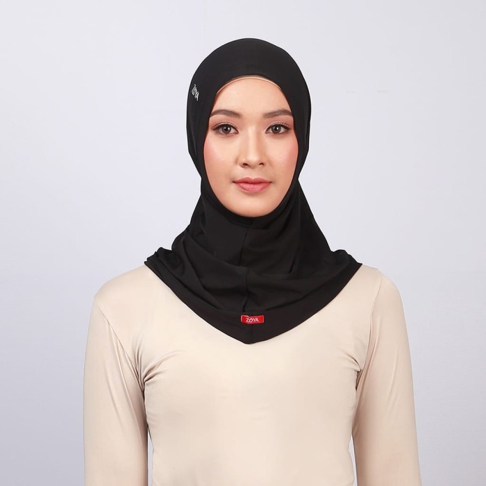 New Style Trend Zoya Hijab Instan Olahraga Bergo Yoona ORi zoya ready - Hitam, polos