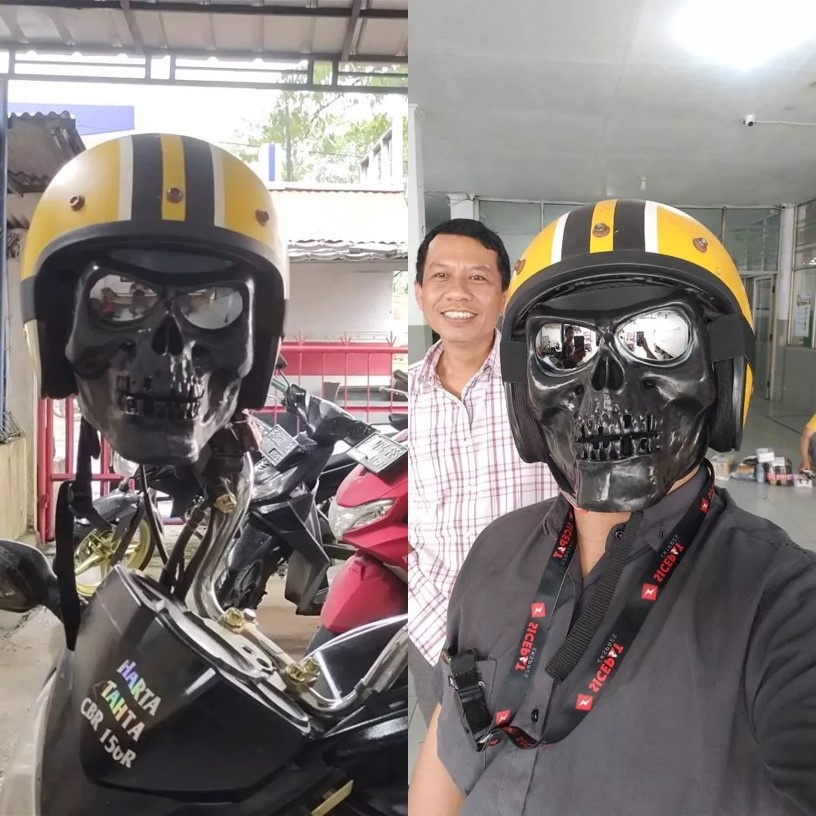 BABYBOZ -  GHOST RIDER TOPENG MASKER TENGKORAK MOTOR PAINTBALL AIRSOFTGUN MASK RIDER RIDING SKULL FACE MASK