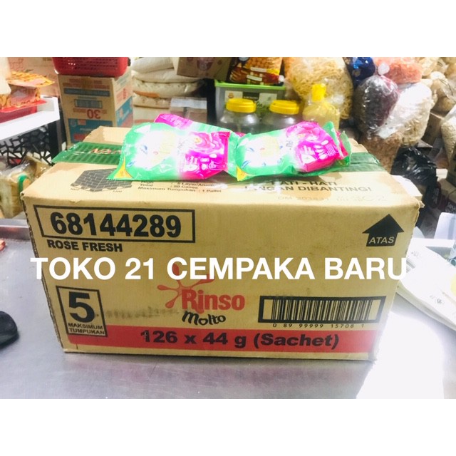 

Rinso Deterjen Bubuk Wangi ROSE FRESH PINK 1 KARTON isi 126 sachet