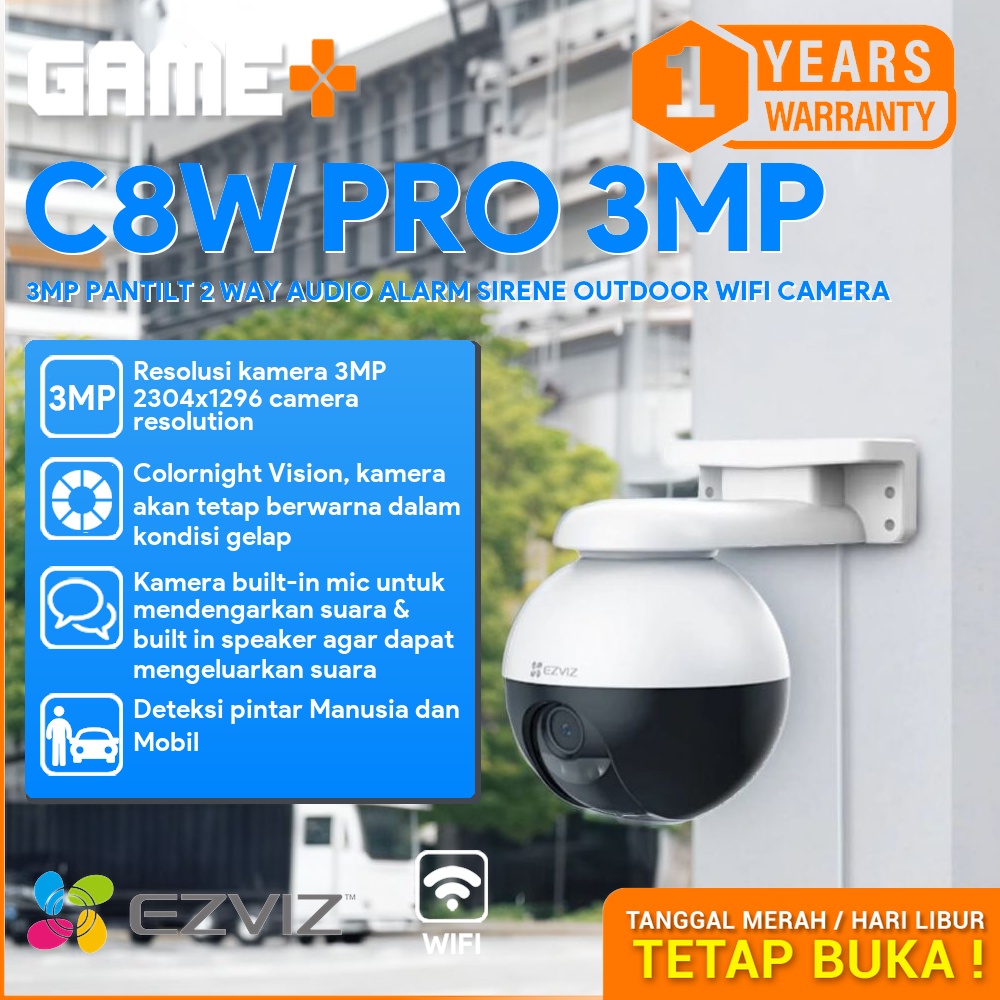 EZVIZ C8W PRO 3MP PANTILT 2WAY AUDIO ALARM OUTDOOR WIFI CAMERA