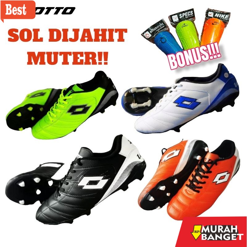 Sepatu bola terkeren- Sepatu bola Kulit Piyu lotto dewasa jumbo Grosir SOL DIJAHIT MUTER