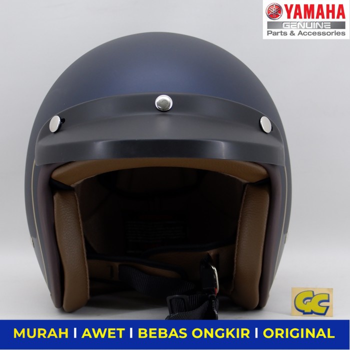 Helm Half Face Yamaha Helmet YJN15 Uno Navy - Sparepart Sperpart Spare Part Motor Onderdil Suku Cada