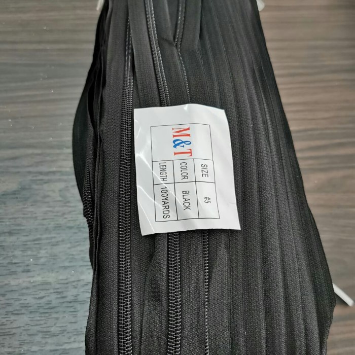 daun resleting no.5 / daun sleting nylon no.5 / roll 100yard - Hitam