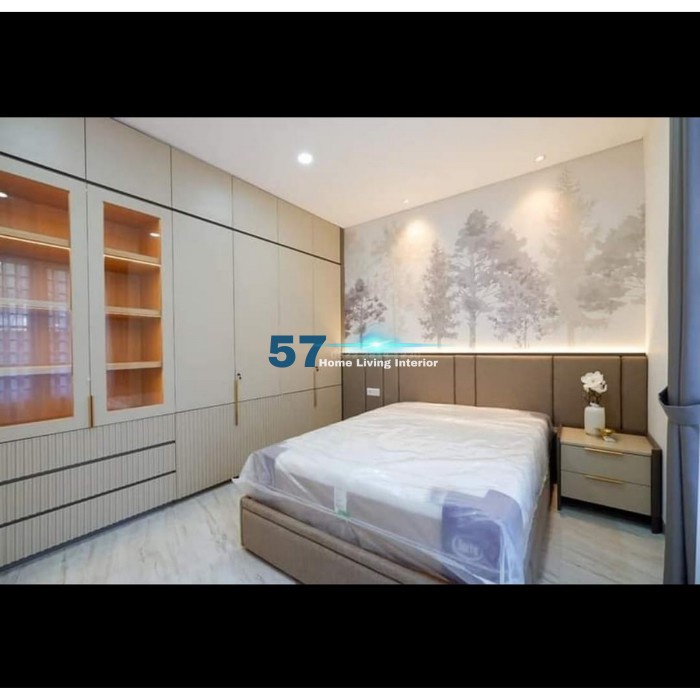 Kamar Tidur Set Minimalis Lemari Pakaian Dipan Bahan Plywood HPL