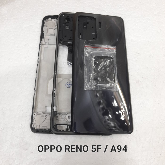 KESING HOUSING CASING BACKCOVER FULL SET OPPP RENO 5F FRAME + BEZEL + BACKDOOR