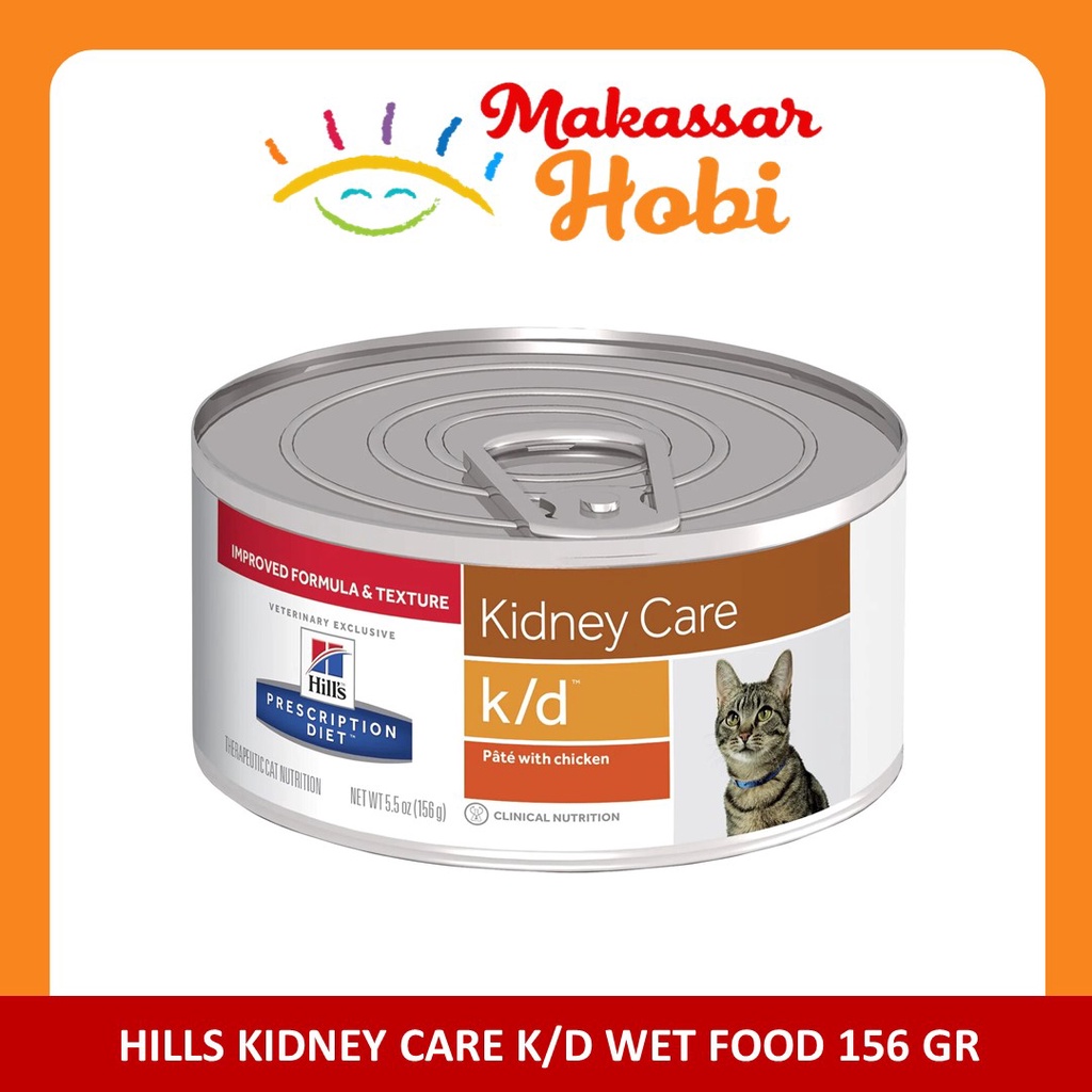 Hills Kidney Care K/D Cat Kaleng 156G Makanan Kucing Prescription Diet