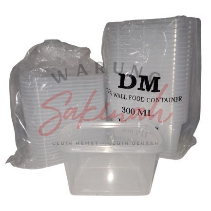 Thinwall Rectangle / Kotak Makan Plastik / box makan - 300ml