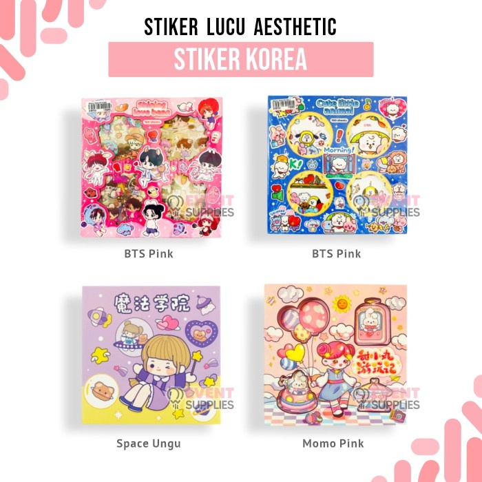 

REINALDO NEW SALE !!! Sticker Kartun Korea Aesthetic 100 Lembar / Stiker Momo Space Lucu - MiniBoxMonoUngu