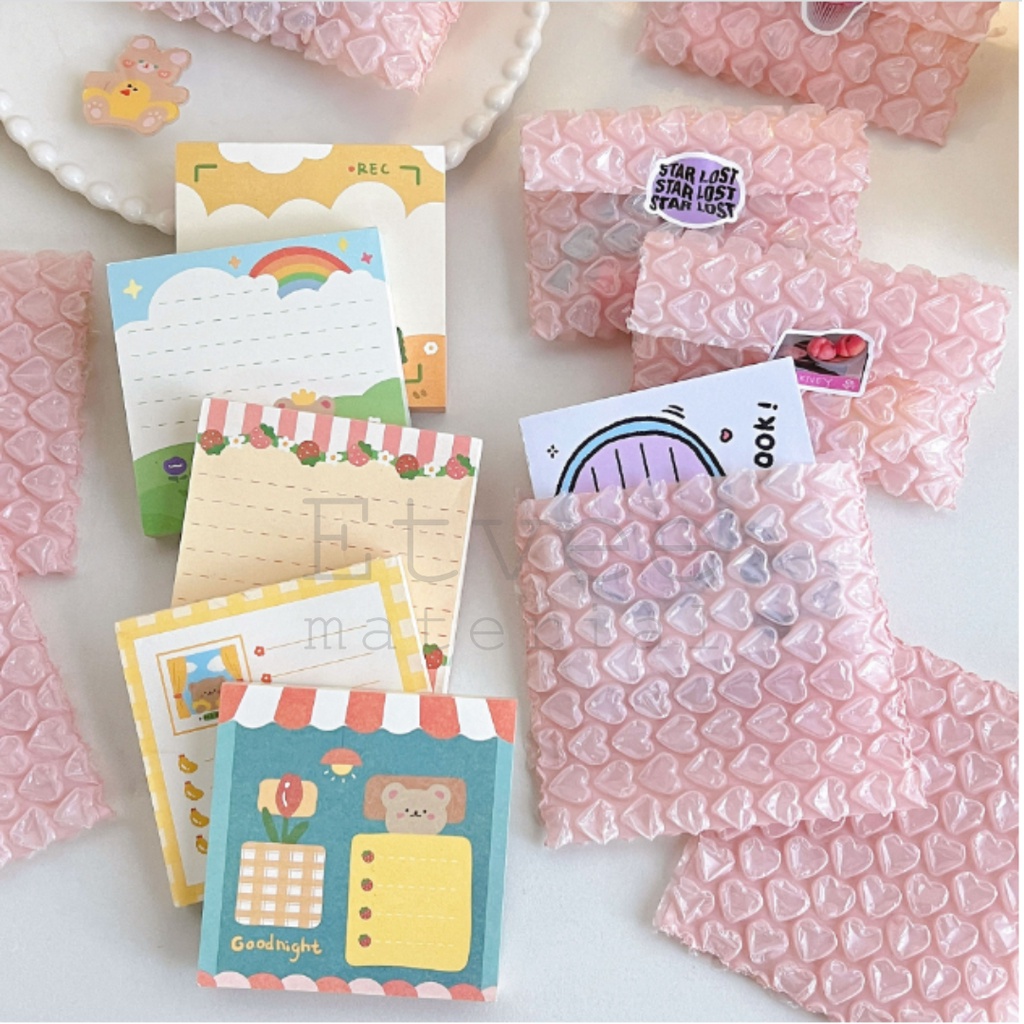 

5PCS - Bungkus kantong bubble wrap hati KECIL warna warni
