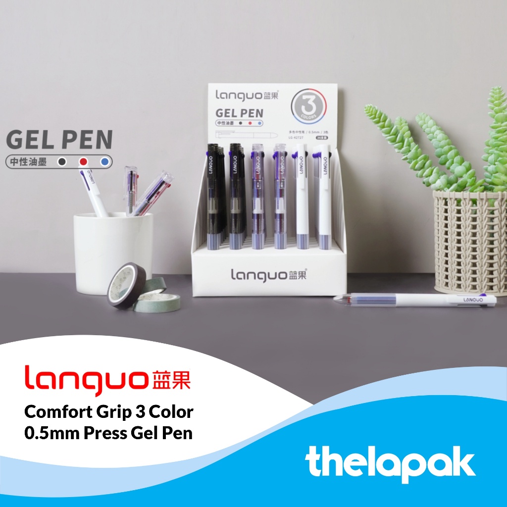

Pulpen 3 Warna 0.5mm Languo Comfort Grip 3 Color Pen