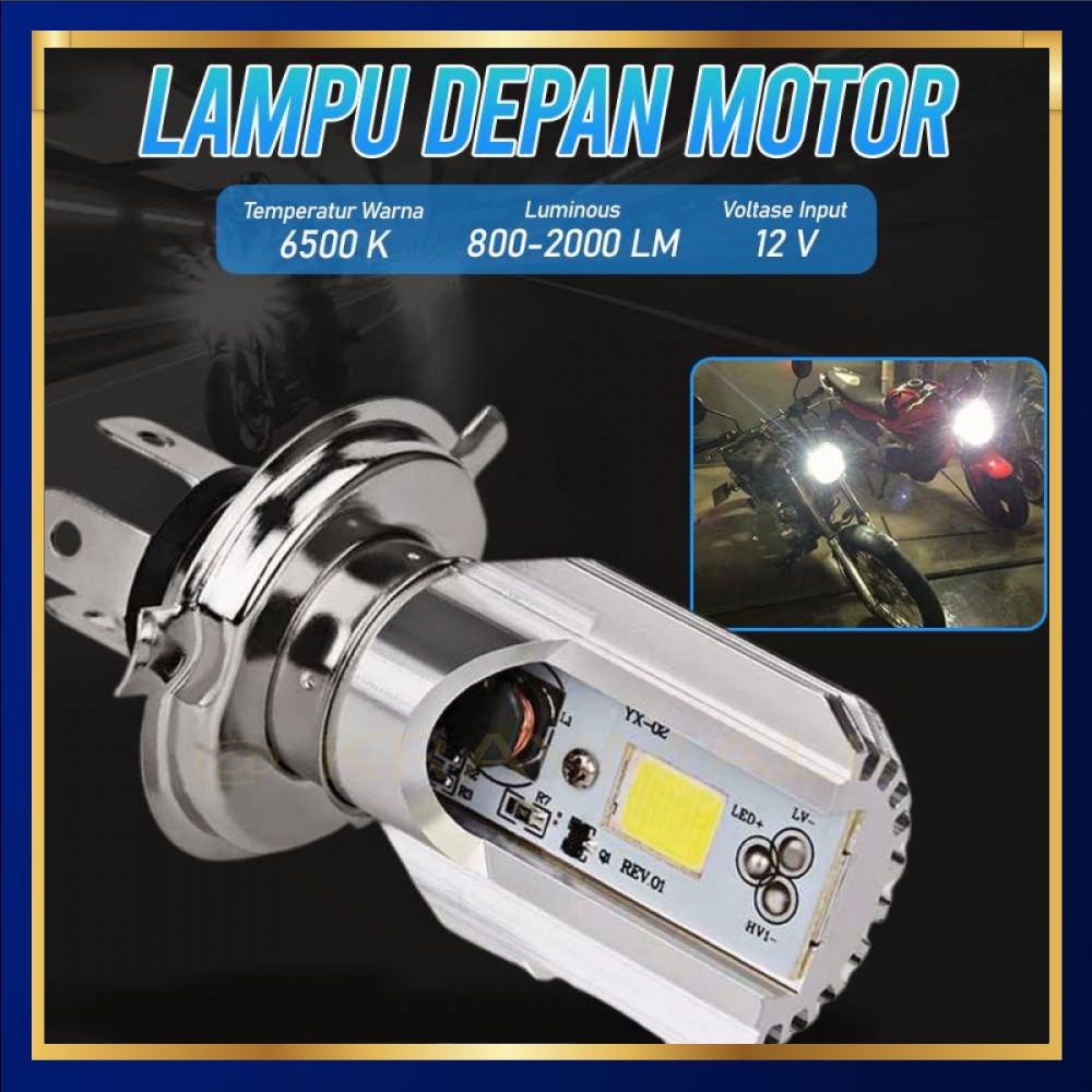 Lampu Motor H4 Headlight LED Hs1 6W 6500K 1 PCS