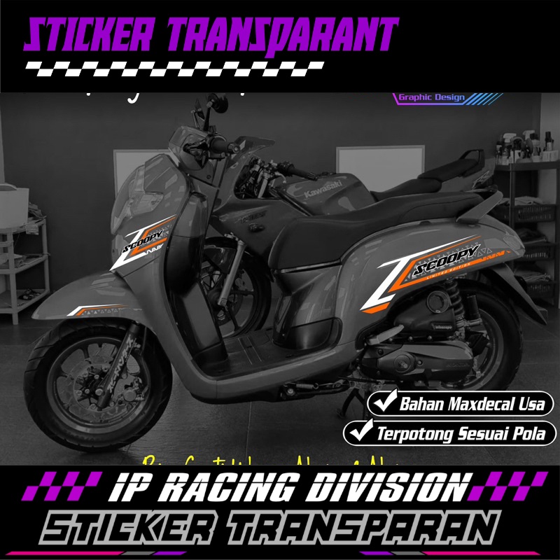 STIKER SCOOPY -  STRIPING SCOOPY 2017 TRANSPARAN UV