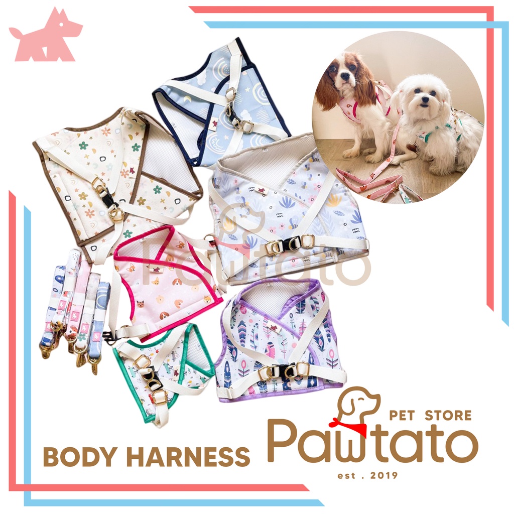 Tali Badan Anjing Meme Cotton Body Harness Baju Dog Puppy Jaket Peliharaan
