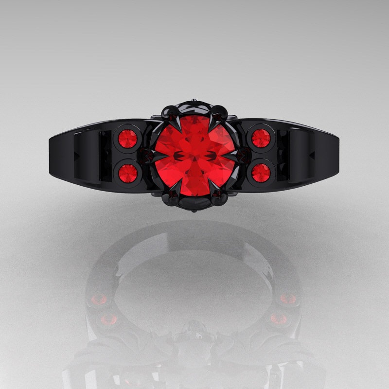 Goldkingdom Aksesoris Perhiasan Fashion Ready Stock Cincin Tengkorak Berlapis Dengan Cincin Permata Emas Dan Merah Perhiasan Gaya Punk.