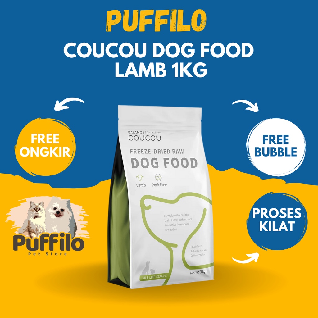 Makanan Anjing Coucou Dog Food Beef &amp; Lamb Freshpack 1Kg