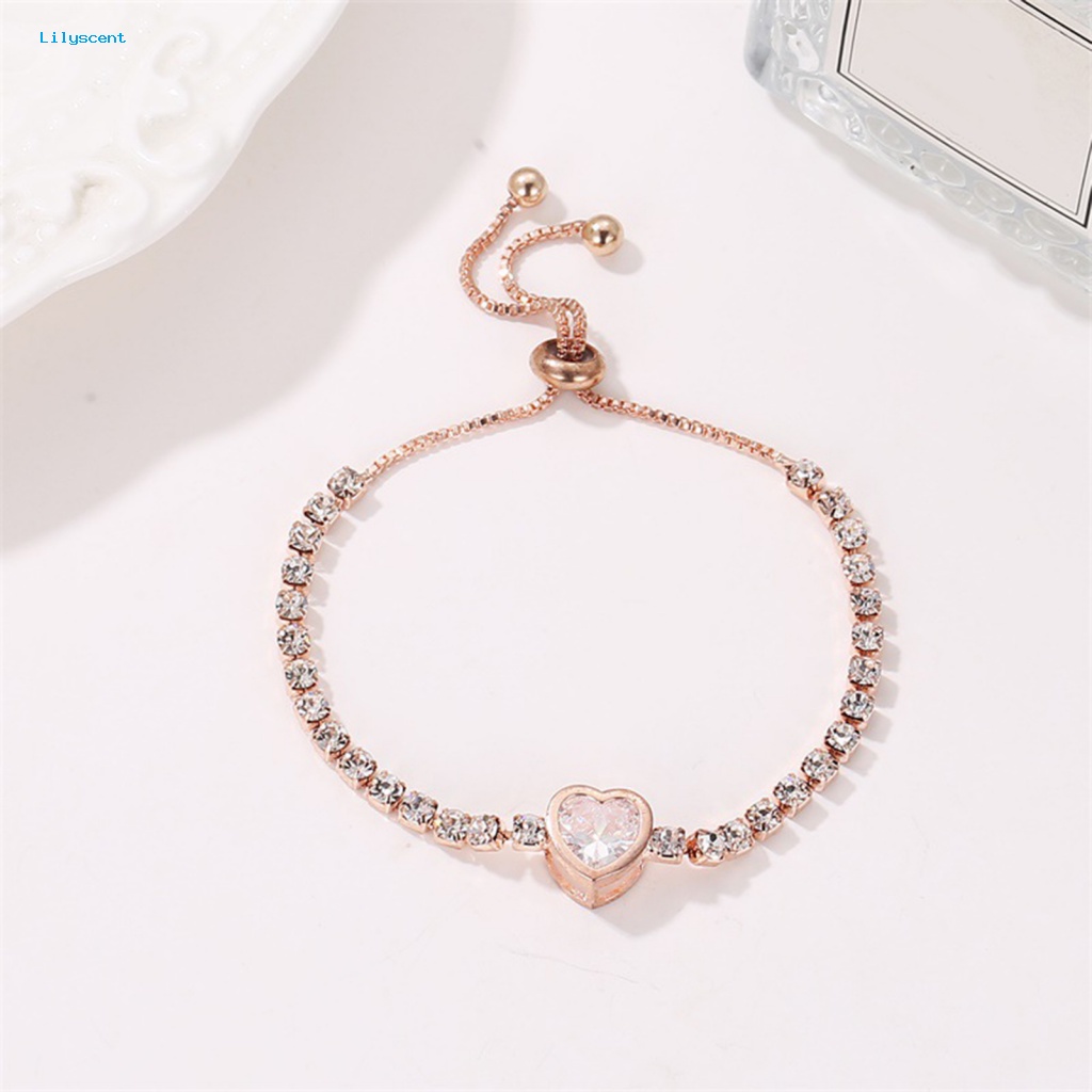 Lilyscent Gelang Wanita Elegan Untuk Pesta Gaya Korea Berlian Imitasi Gelang Geometris