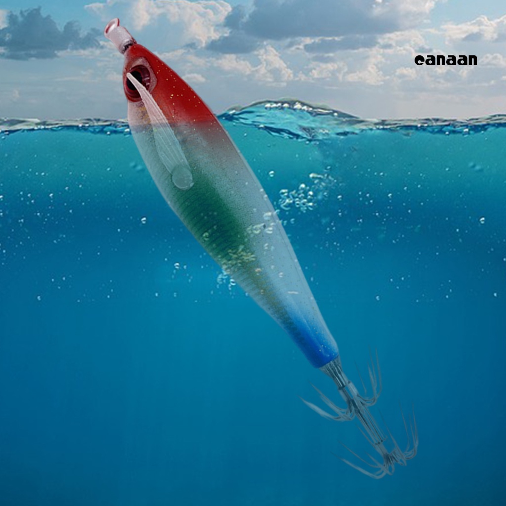 Cnn-5.5cm Kait Cumi Udang Dengan Efek Bercahaya Simulasi Angling Plastik Luminous Wooden Shrimp Squid Hooks Outdoor Fishing