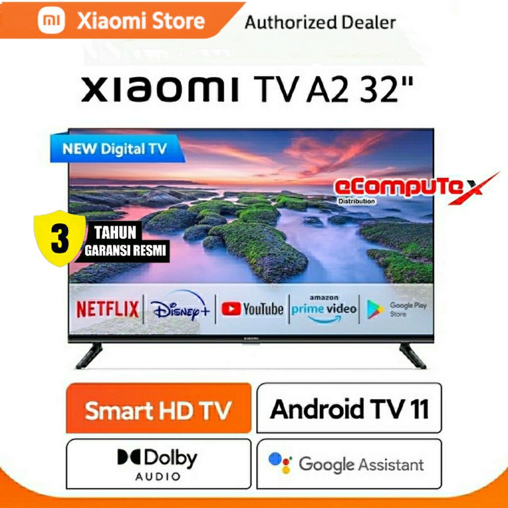 XIAOMI TV A2 32&quot; SMART TV ANDROID DIGITAL XIAOMI 32 INCH DOLBY - GARANSI RESMI