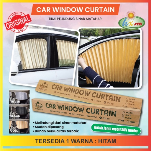 Tirai Jendela Mobil Magnetic - Car Window Universal - Hongxin - Hitam JUMBO