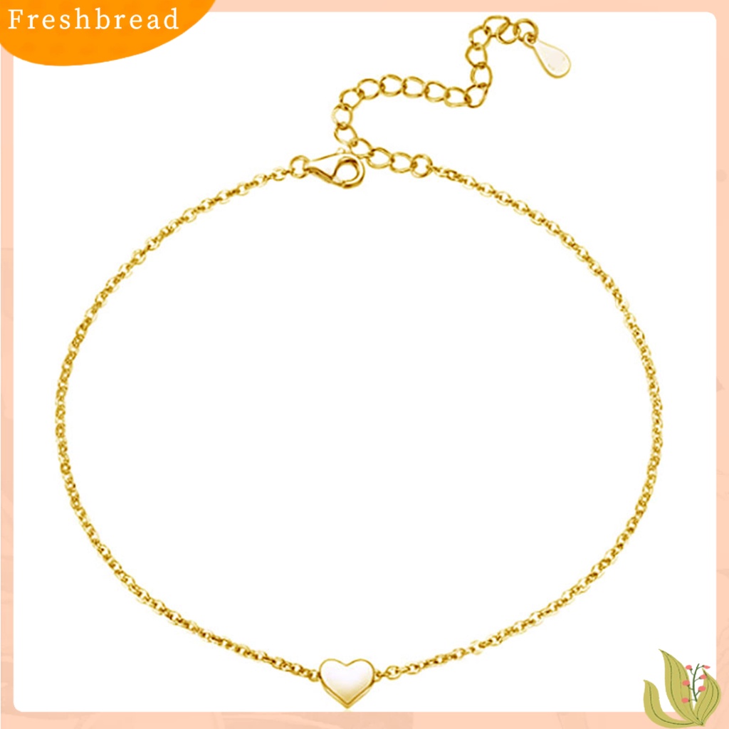 &lt; Freshbread &gt; Wanita Gelang Kaki Adjustable Elegan Temperamen All-match Rantai Dipanjangkan Perhiasan Hadiah Alloy Perempuan Cinta Hati Liontin Kaki Rantai Pantai Kaki Gelang Untuk Pakaian Sehari-Hari