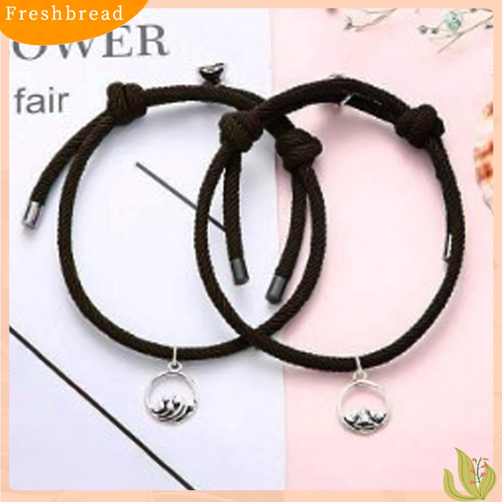 &lt; Freshbread &gt; 2Pcs Gelang Pecinta Adjustable Fashion Unisex Gelang Tali Kepang Untuk Pacaran