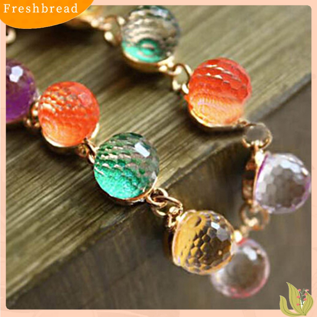 &lt; Freshbread &gt; Gelang Manik-Manik Bulat Warna Permen Wanita Manik-Manik Warna-Warni Cuff Bangle Bracelet Untuk Pesta