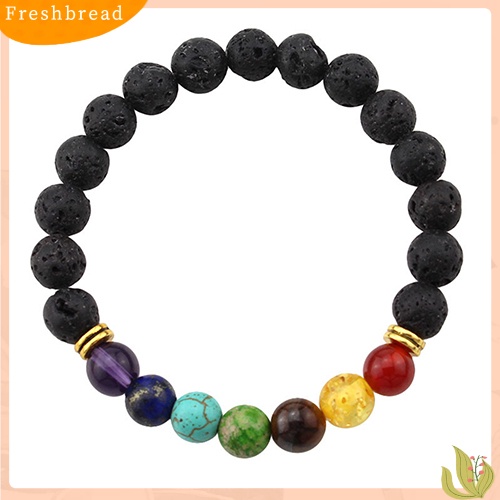 &lt; Freshbread &gt; Fashion Multi Warna Pria Wanita Lava Rock Manik-Manik Batu Akik Gelang Perhiasan Hadiah