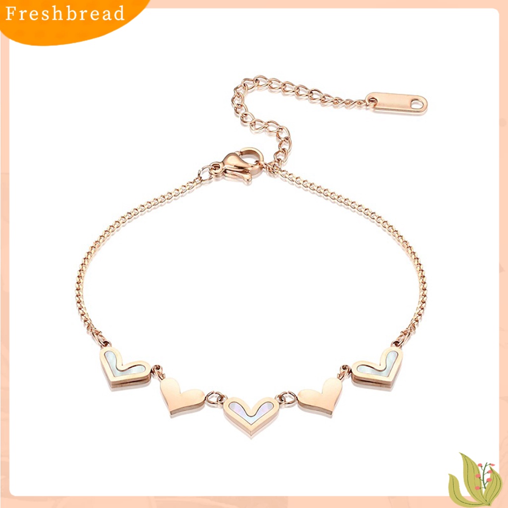 &lt; Freshbread &gt; Gelang Rantai Adjustable Indah All-match Hati Sederhana Pasangan Perempuan Tangan Rantai Perhiasan Aksesori