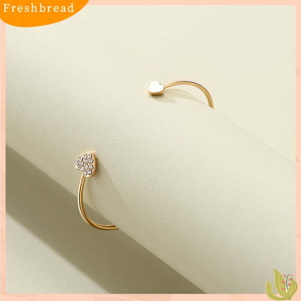 &lt; Freshbread &gt; Gelang Wanita Desain Pembukaan Yang Dapat Disesuaikan Berlian Imitasi Bersinar Hias Semua Pertandingan Dekorasi Berlapis Emas Gadis Hati Ganda Wanita Bangle Perhiasan Hadiah Untuk Pacaran