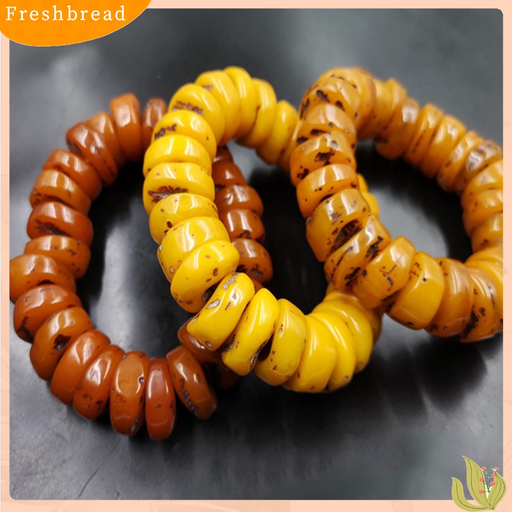 &lt; Freshbread &gt; Fashion Natural Amber Beeswax Abacus Beaded Bracelet Hadiah Aksesori Perhiasan Tangan