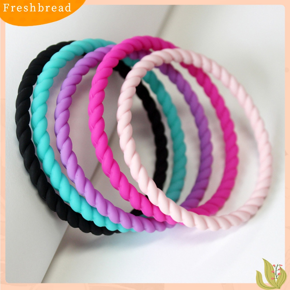 &lt; Freshbread &gt; Perempuan Silikon Twist Gelang Fashion Olahraga Bangle Gelang Perhiasan Hadiah