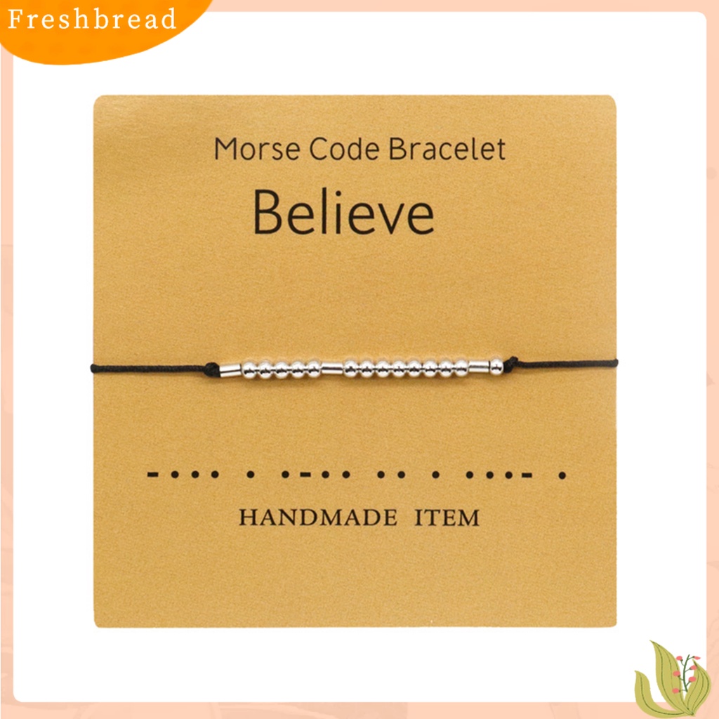 &lt; Freshbread &gt; Unisex Fashion Adjustable Morse Kode Gelang Persahabatan Perhiasan Dekorasi