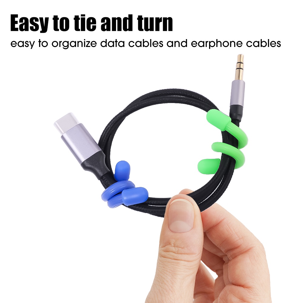 [Harga Grosir] High quality Cable Line Management Tools/Tempat Kawat Kabel Non-slip/Organizer Kabel Kabel Silikon Multifungsi/Tali Penggulung Kabel Headphone Data