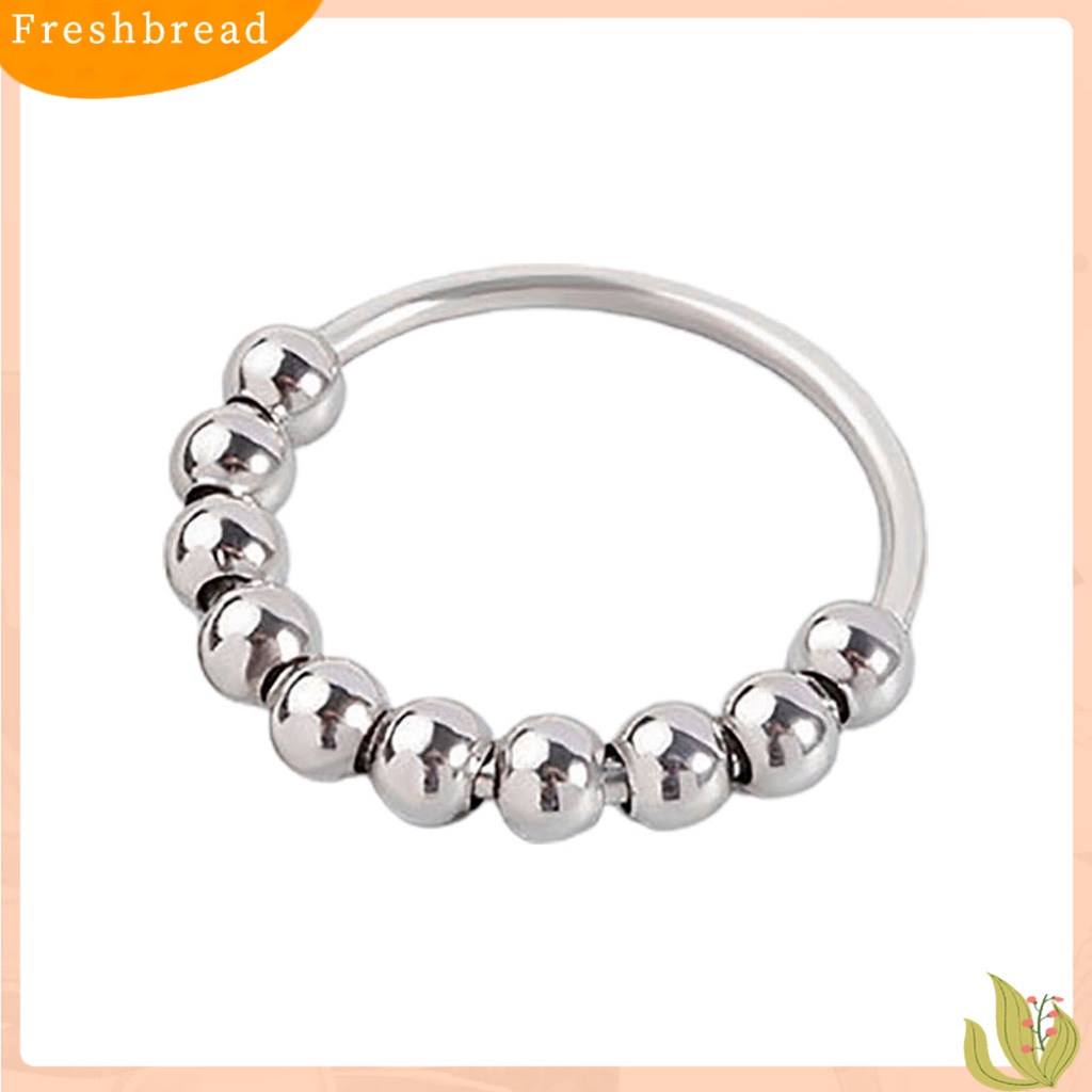 &lt; Freshbread &gt; Cincin Wanita Penghilang Stress Warna Solid Unisex Alloy Rotary Cool Men Circlet Hand Accessories