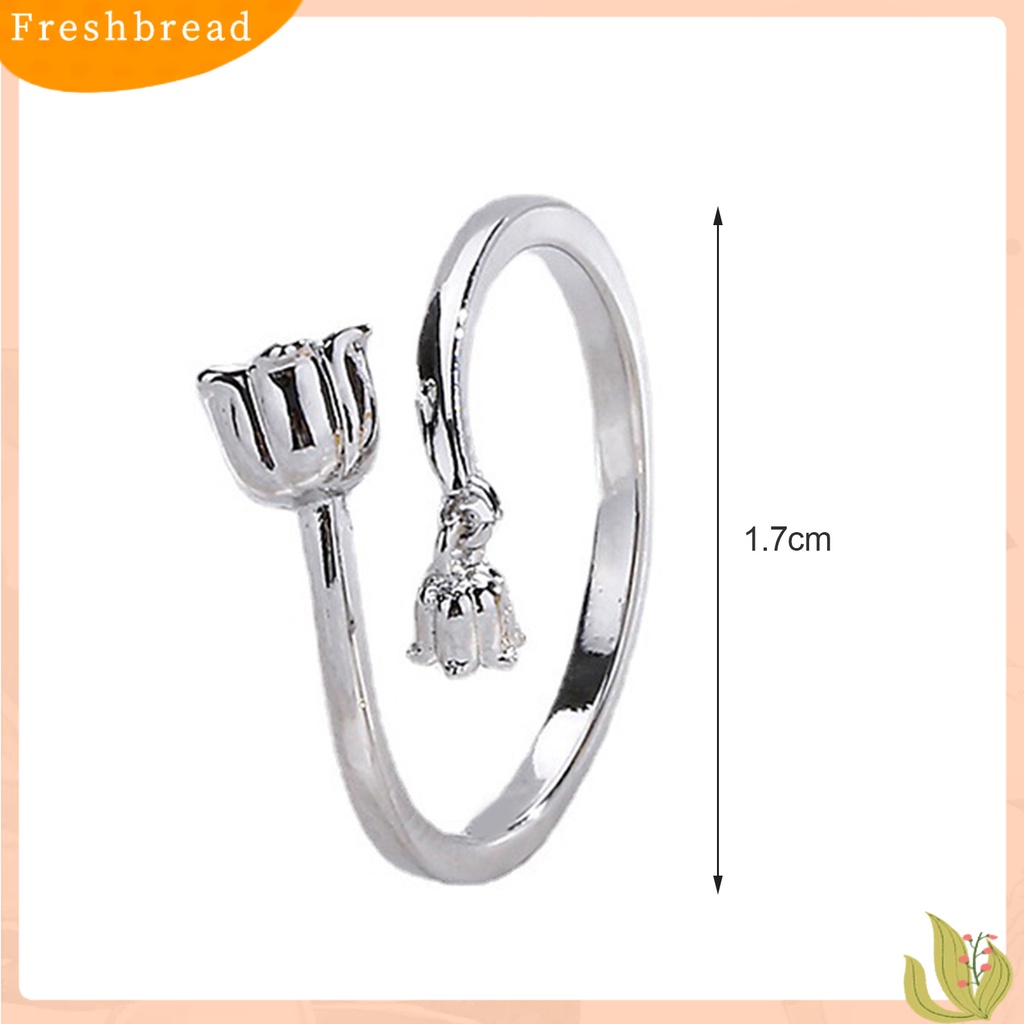 &lt; Freshbread &gt; Finger Band Ukuran Bebas Retro Temperamen Electroplating Polishing Dress Up Tembaga Wanita Bunga Terbuka Cincin Perhiasan Aksesori