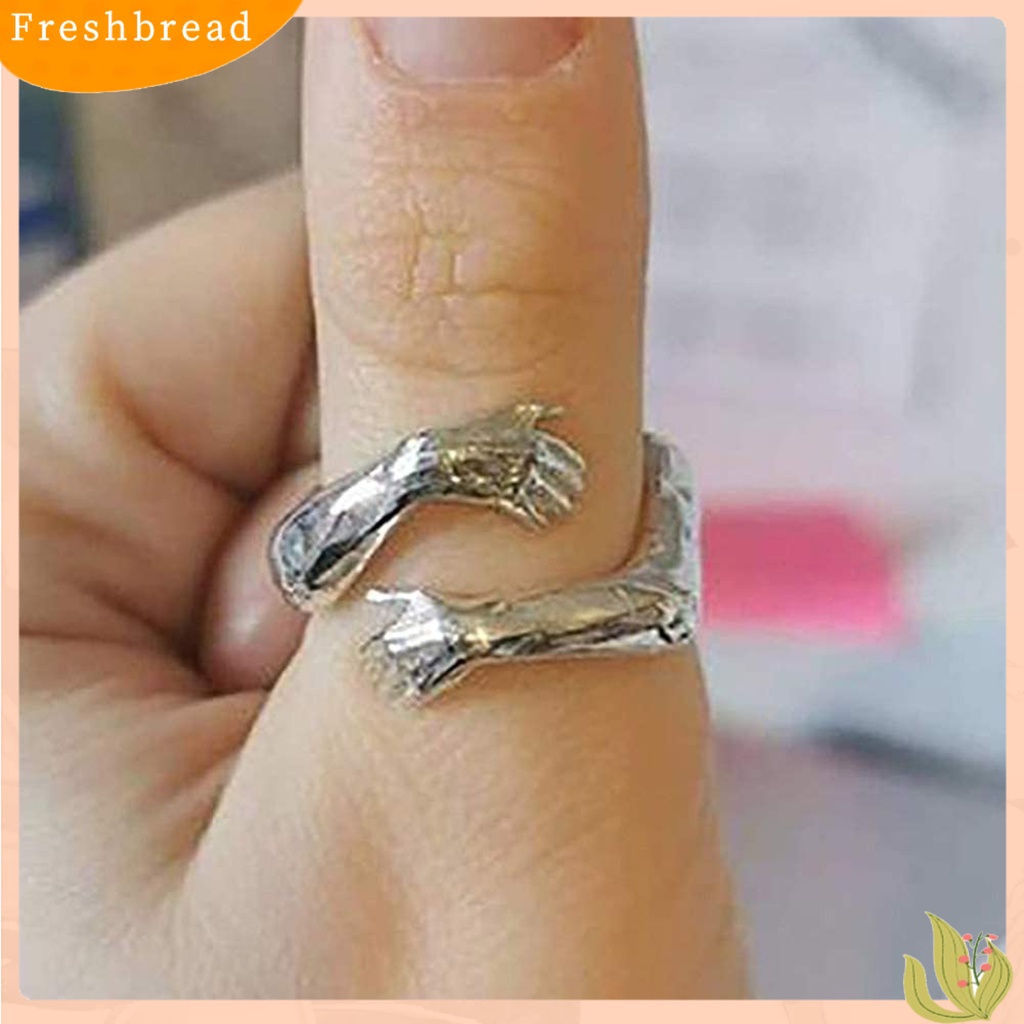 &lt; Freshbread &gt; Cincin Hugging Adjustable Open End 2warna Adjustable Finger Jewellery Untuk Pasangan