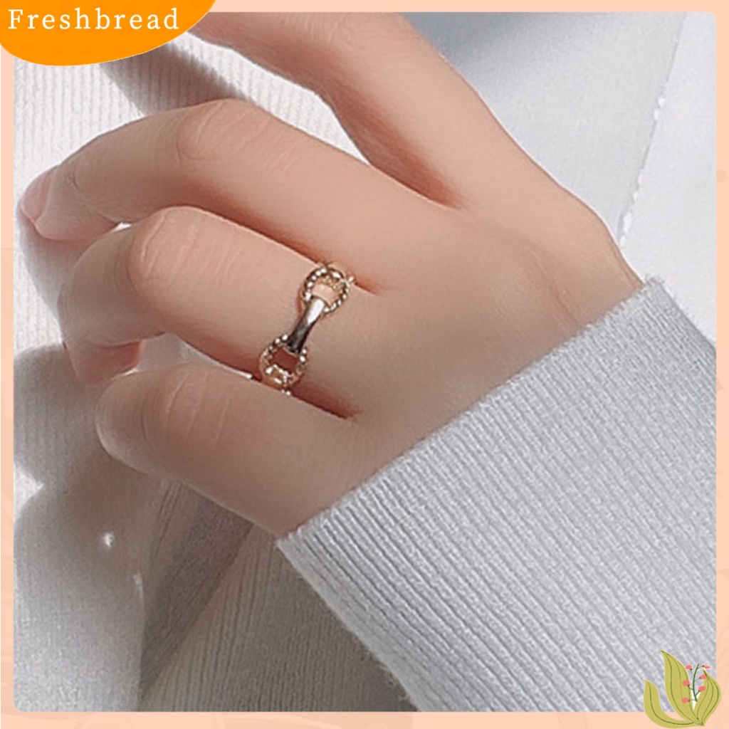 &lt; Freshbread &gt; Ladies Rings Desain Berongga Lingkaran Dapat Disesuaikan Paduan Sederhana Pengerjaan Halus Jari Rings Untuk Hadiah