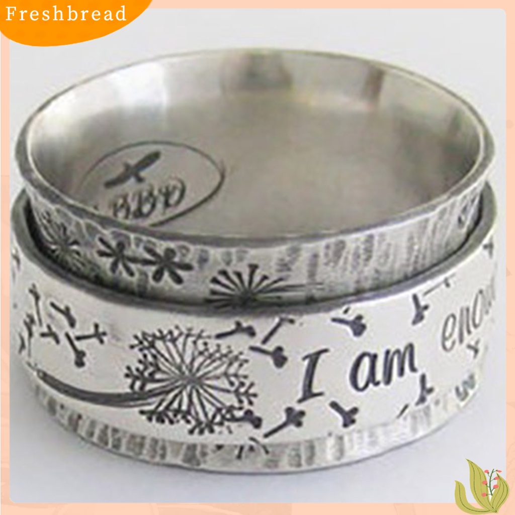 &lt; Freshbread &gt; Unisex Retro Surat I Am Enough Loyal Cinta Pasangan Cincin Hadiah Perhiasan Anniversary