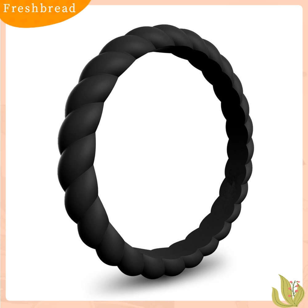 &lt; Freshbread &gt; 1Pc Fashion Hadiah Unisex Olahraga Kebugaran Gym Fleksibel Silikon Twist Ring Band