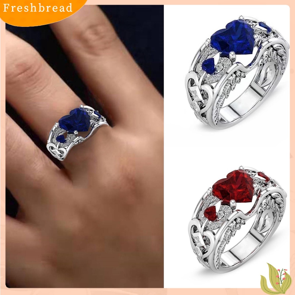 &lt; Freshbread &gt; Wanita Cincin Berongga Keluar Jantung Perhiasan Electroplating Fashion Penampilan Cincin Jari Untuk Pernikahan