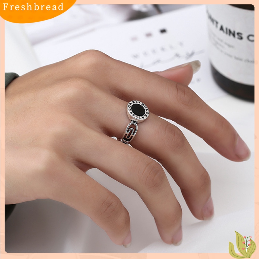 &lt; Freshbread &gt; Cincin Couple Gaya Punk Hias Desain Terbuka Dapat Disesuaikan All-match Hadiah Perhiasan Geometris Pria Wanita Permata Imitasi Dekorasi Jari Cincin Untuk Pakaian Sehari-Hari