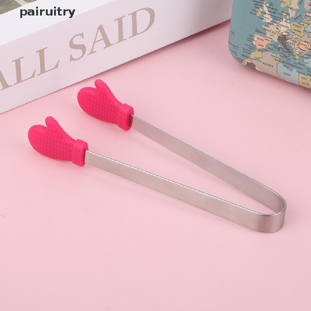 Prt Silikon Penjepit Makanan Sarung Tangan Berbentuk Stainless Steel Non-slip Ice Candy Food Clip PRT