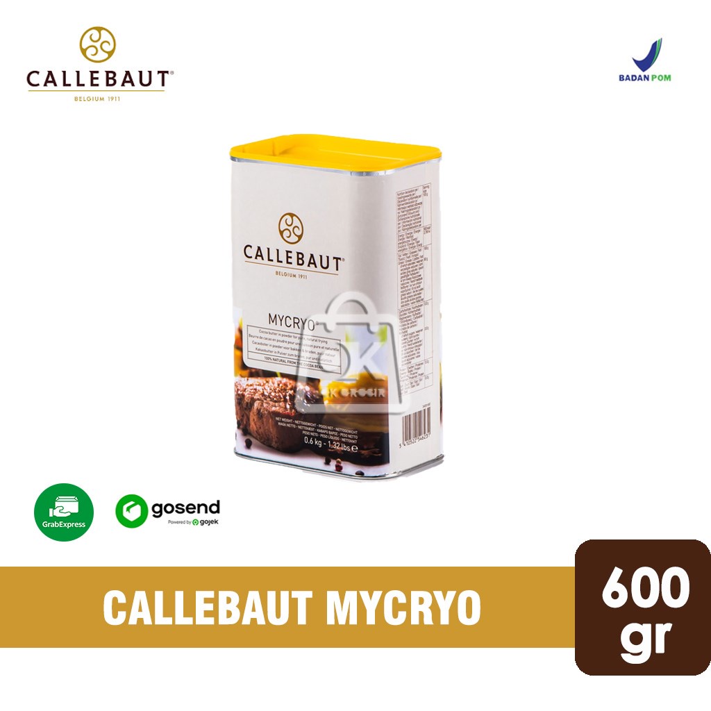 Mycryo Calllebaut Cocoa Butter Powder/ Lemak Kakao / Bubuk (Kaleng 600 gr)